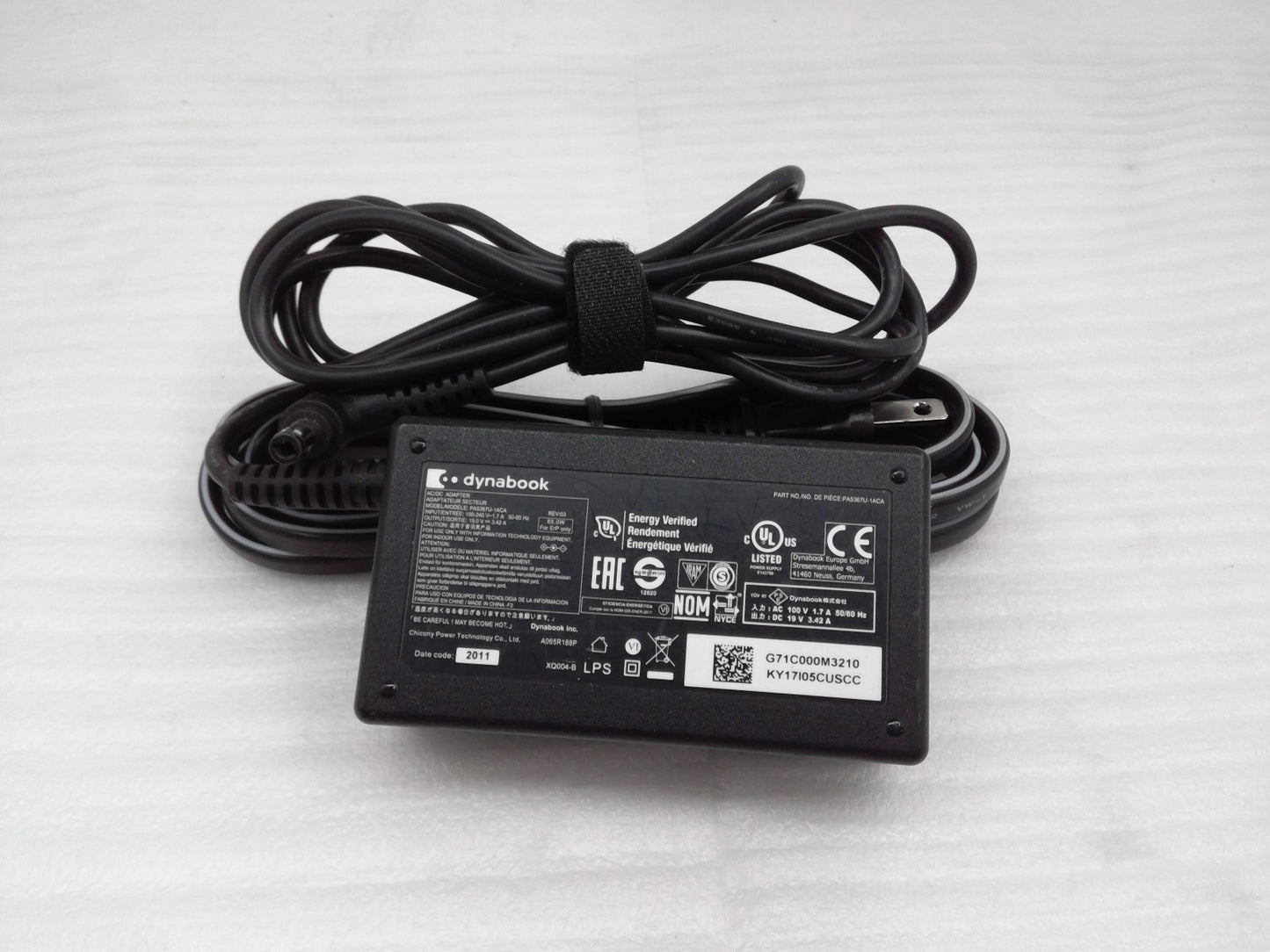 Genuine Toshiba Dynabook Laptop Charger PA5367U-1ACA 19V 3.42A 65W