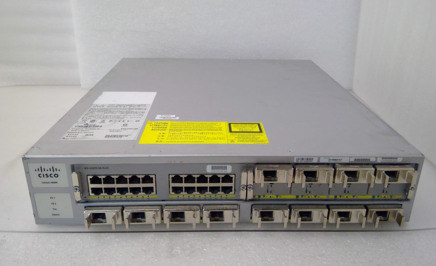 Cisco WS-C4900M V12 W/ 2xPWR-C49M-1000AC 12XCVR-X2-SFP10G Ethernet Switch