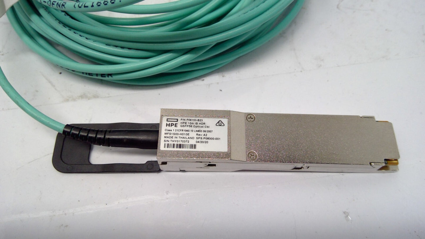 HP MFS1S00-H010E QSFP56 Fiber Optical Network Cable 10M IB HDR P/N:P06153-B23
