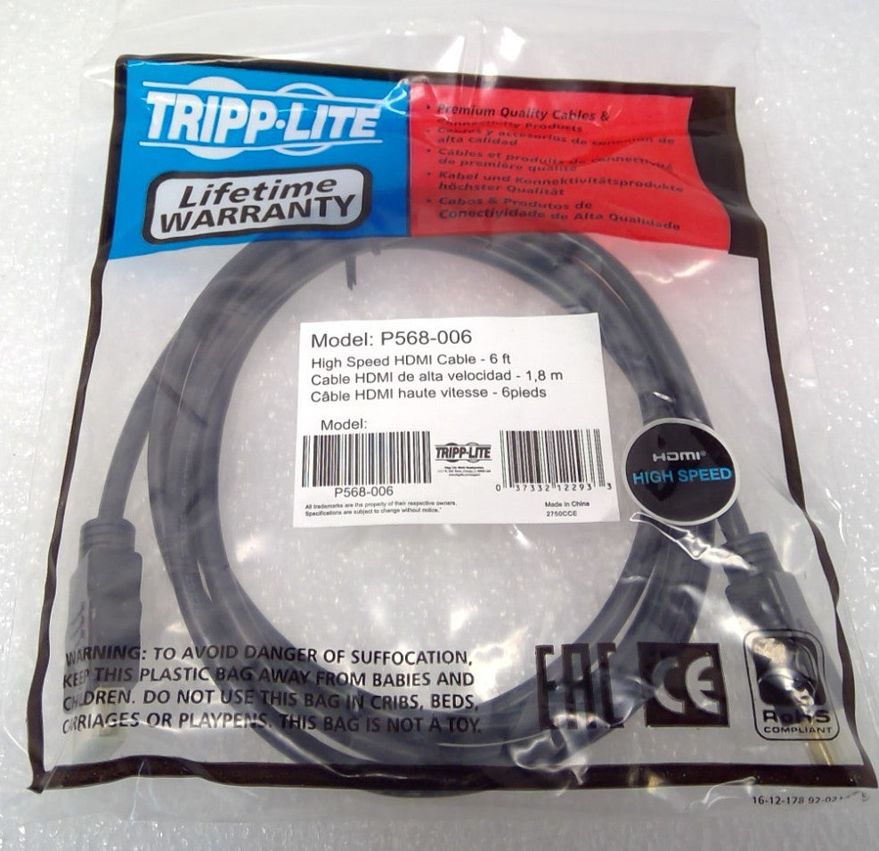 Lot of 10 TRIPP LITE High-Speed HDMI Cable - 6ft - Model: P568-006