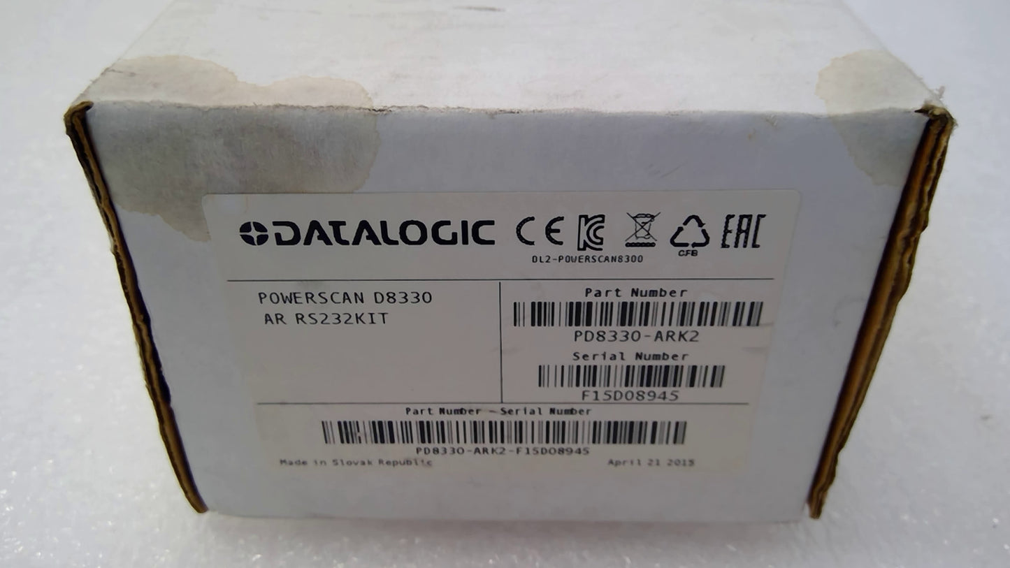 NEW Datalogic PowerScan D8330 Corded 2D Barcode Scanner Handheld RS-232 Cable