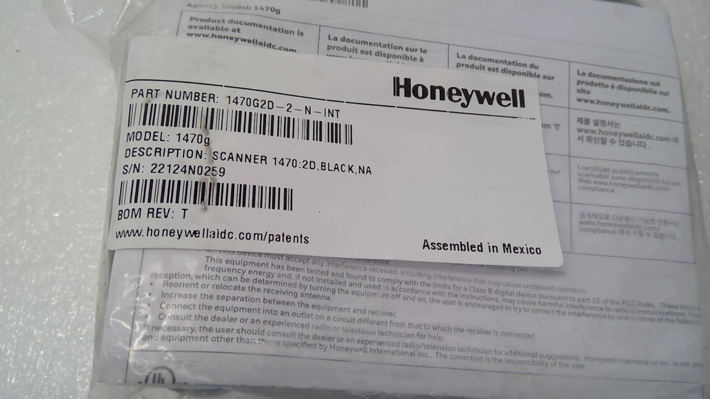 Honeywell 1470G2D-2-N-INT Voyager Extreme Performance 1470g Barcode Scanner READ