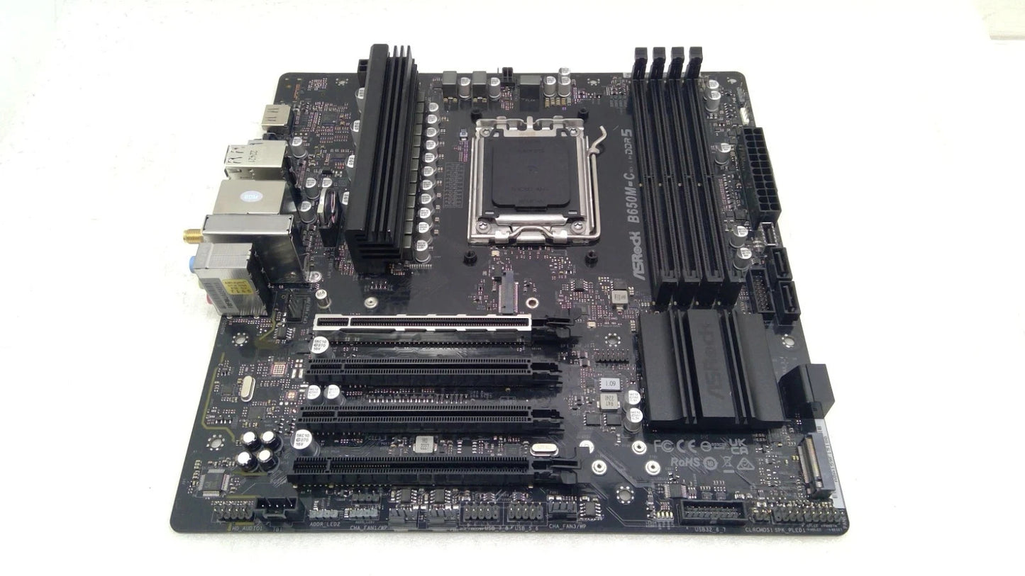 New ASRock B650M-C Motherboard DDR5 AMD Socket AM5 W/Antenna I/O Shield