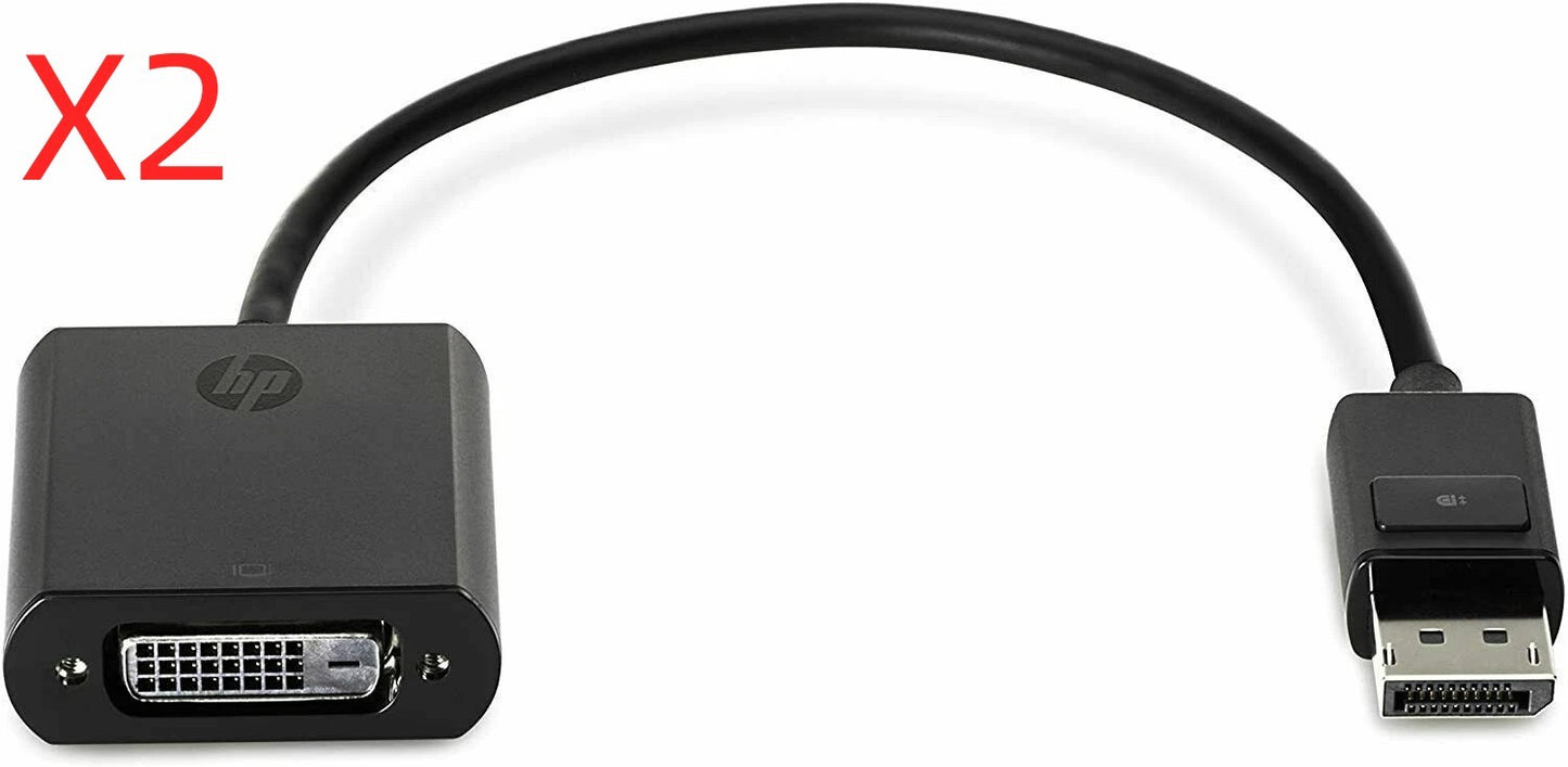 X2 Genuine HP DisplayPort to DVI Adapter Cable 752660-001 753744-001 DP to DVI-D