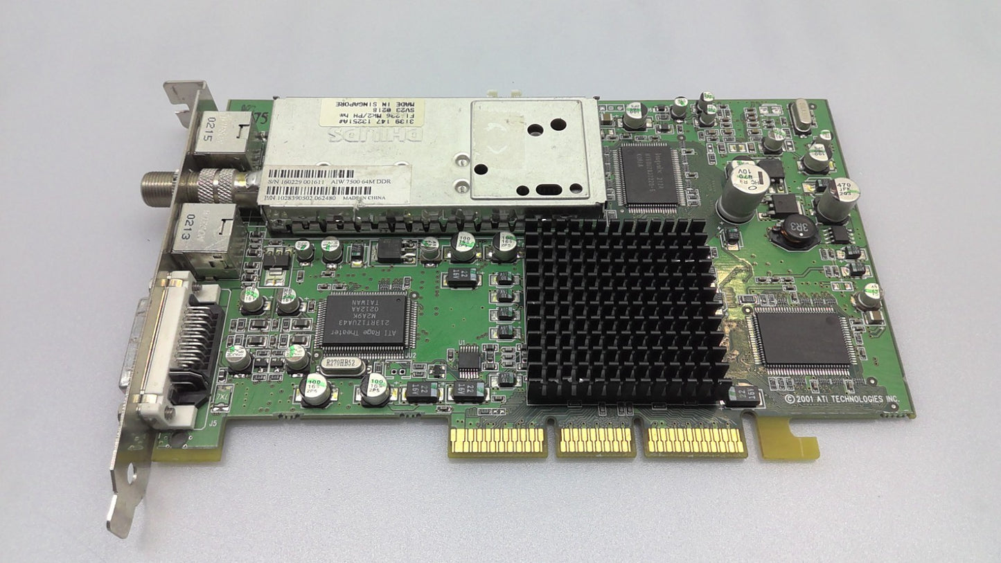 ATI RADEON AGP S-VIDEO DVI AIW 7500 64M DDR 109-83900-00 Graphics Card