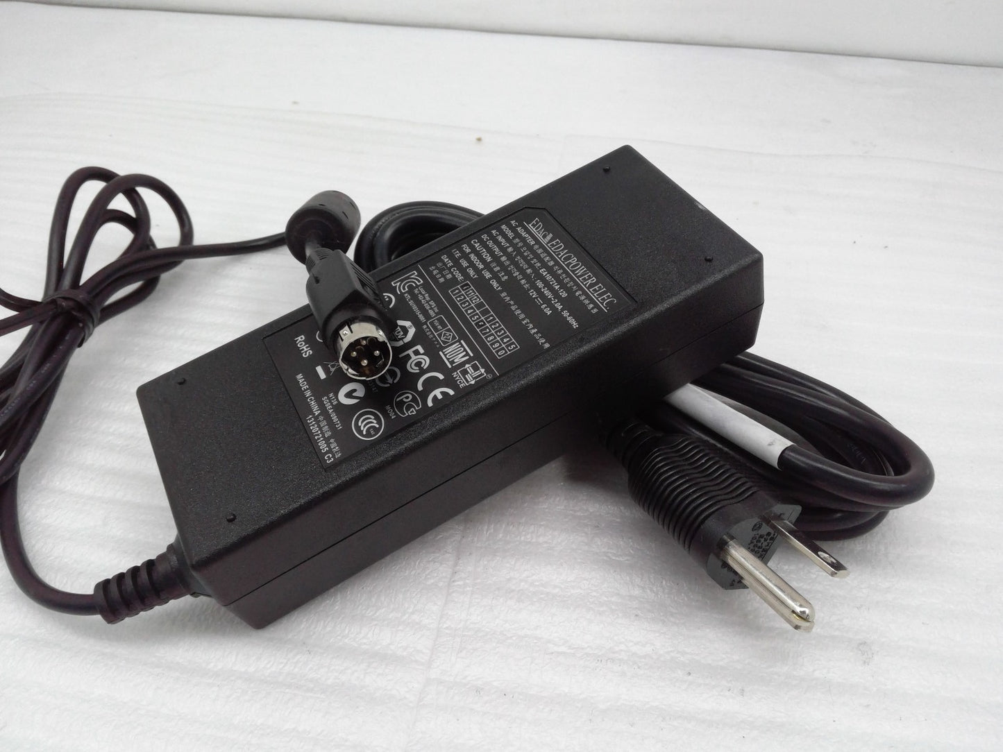 Original EDAC 12V 6A AC Adapter EA10721A-120 Power Supply  Charger 4-Pin