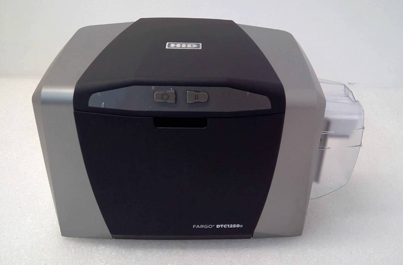 OPEN BOX  TESTED HID Fargo DTC1250e Single Sided Color ID Card Badge Printer USB