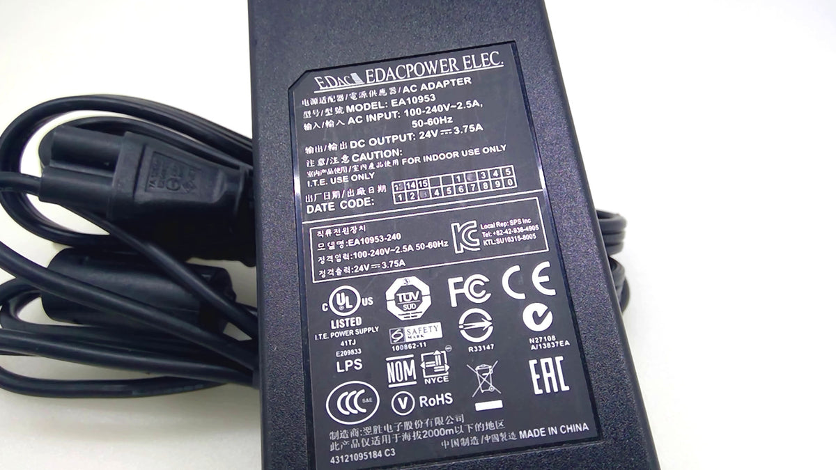 Genuine EDAC EA10953 90W 24V 3.75A AC/DC Power Adapter w/ AC Power Cord 5.5MM