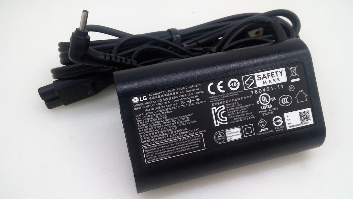 OEM  LG 19V 2.53A 48.07W AC Adapter ADS-48MS-19-2 19048E Charger 3.0*1.0mm