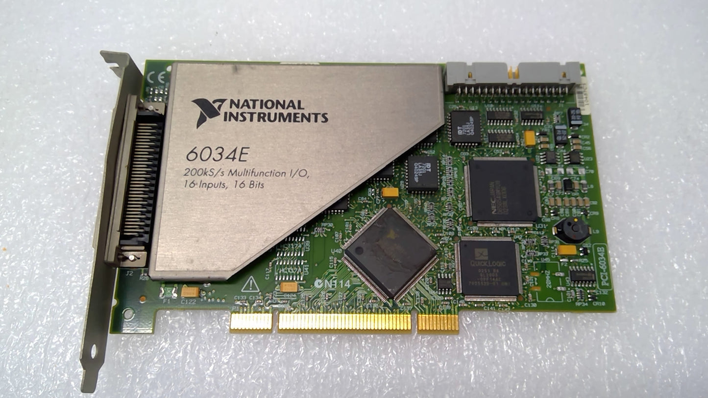 National Instruments 6034E 200kS/s Multifunction I/O Card 16 Inputs 16Bits *READ