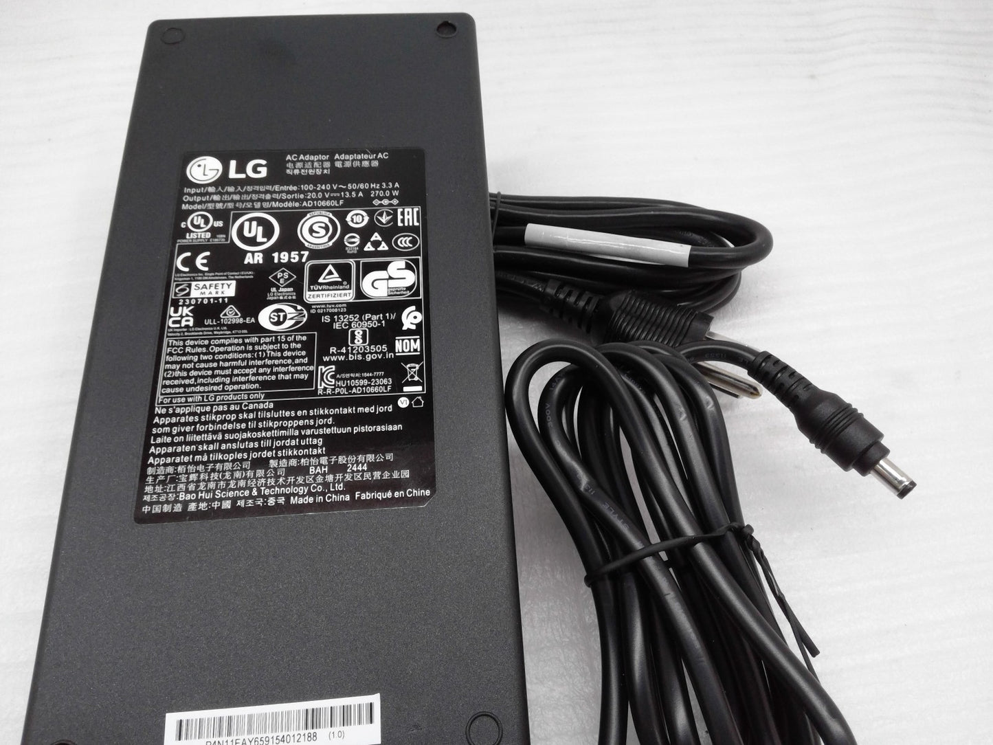 OEM LG 45GS95QE-B Ultragear Monitor AD10660LF 270W 20V 13.5A AC Adapter