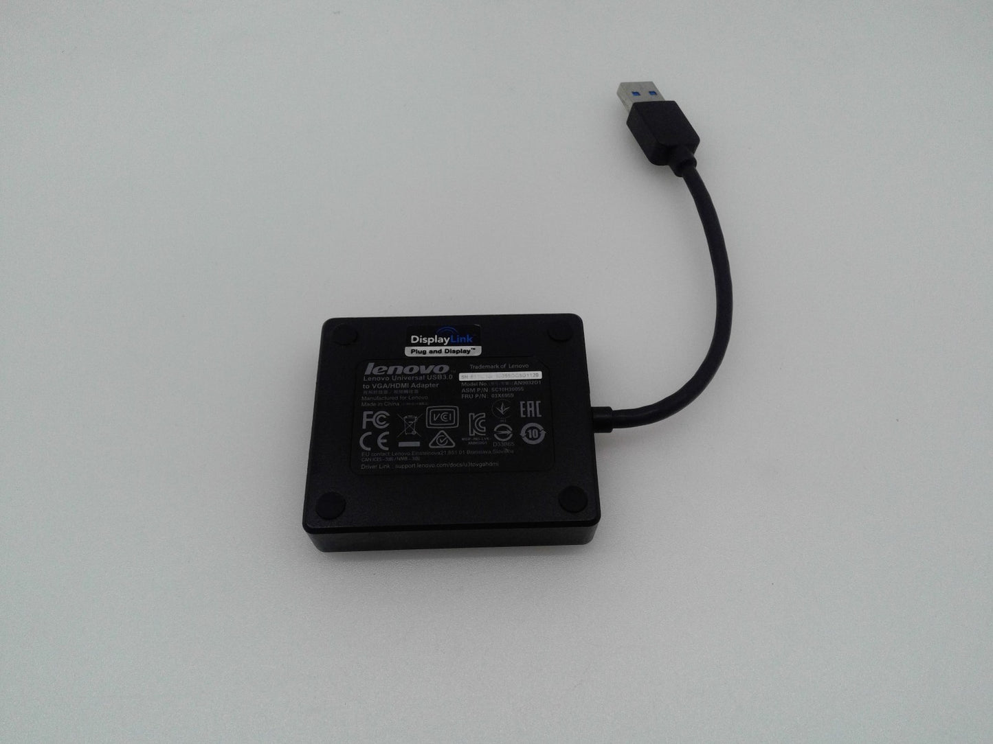 Genuine Lenovo AN9032D1 USB 3.0 TO VGA/HDMI Video Adapter Black 03X5969