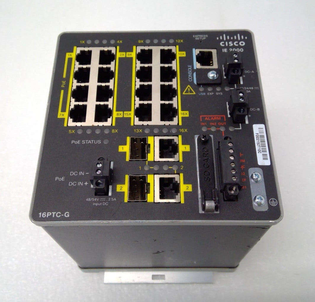 Cisco IE-2000-16PTC-G-L Industrial Ethernet Switch 16-Port PoE+ 2xGE LAN Lite