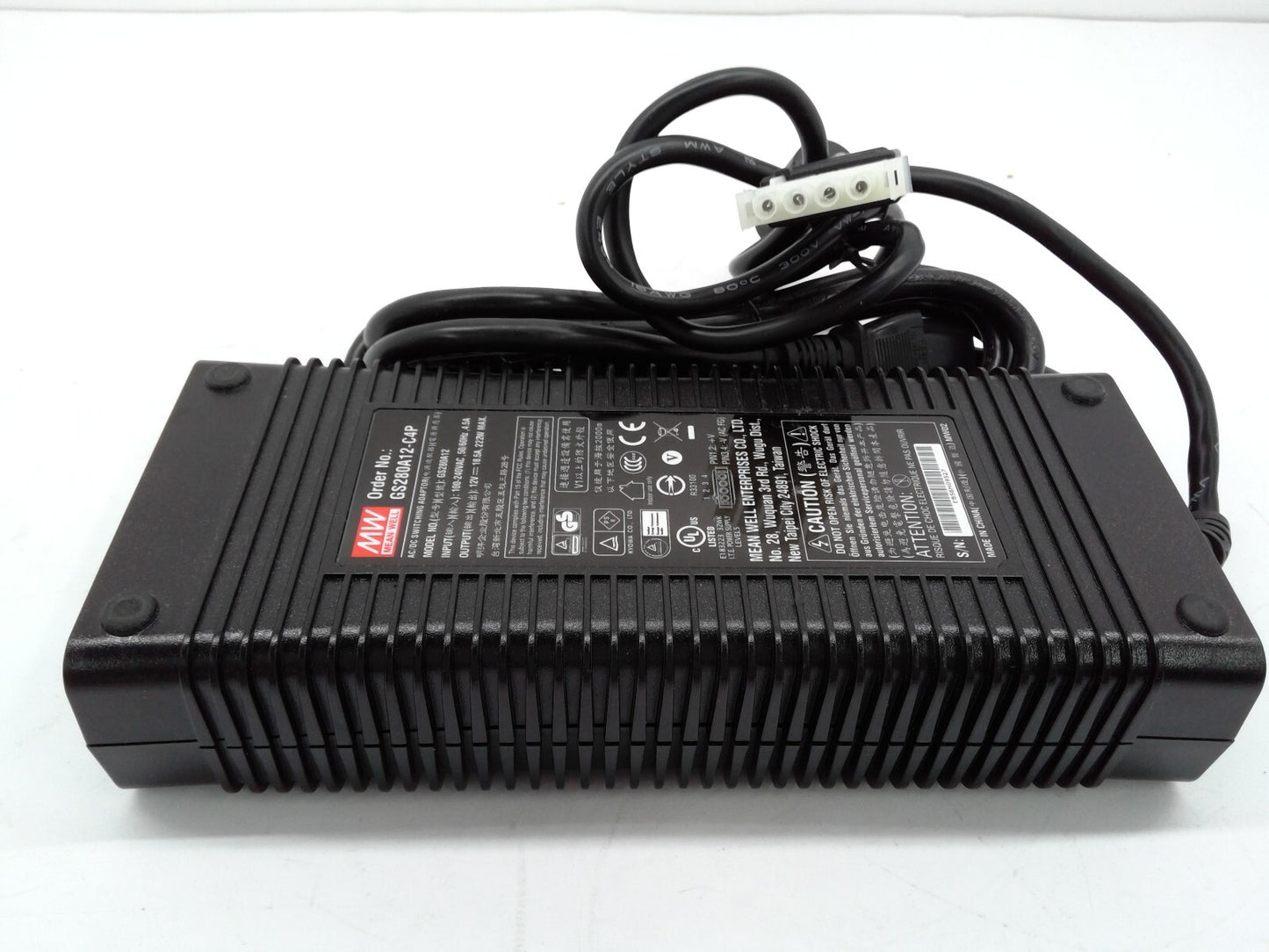 Mean Well GS280A12-C4P 12V 18.5A 222W 4 PIN AC/DC Switching Adapter