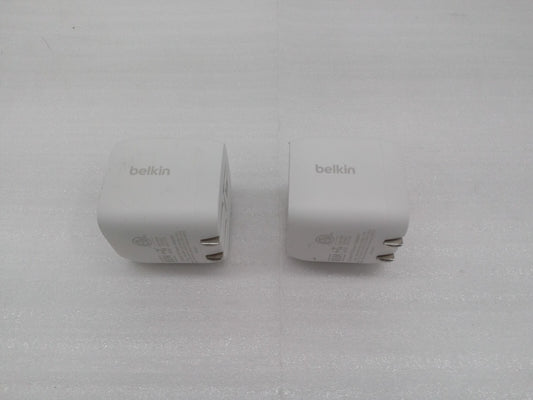 Lot of 2 Belkin Boostcharge  Wall Charger 30W PD USB-C Power  WCH001dq