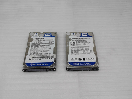 lots of 2 Western Digital 500GB SATA WD5000BPVT  5400RPM 3.0Gbps 2.5" Hard Drive
