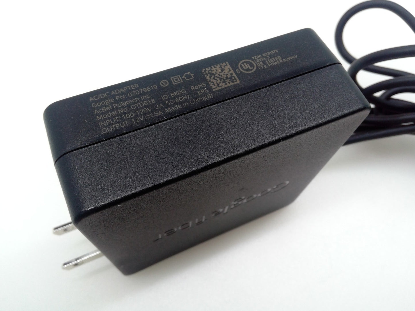 OEM Google USA Fiber OTD018/07079619 Adapter Power Supply 12V 5A Network Box