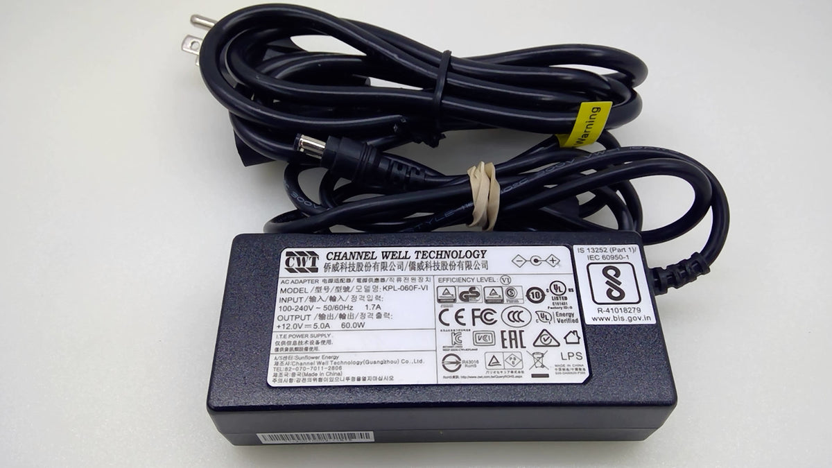 Channel Well Technology CWT KPL-060F-VI 12V 5A 60W 5.5x2.5mm Power Adapter