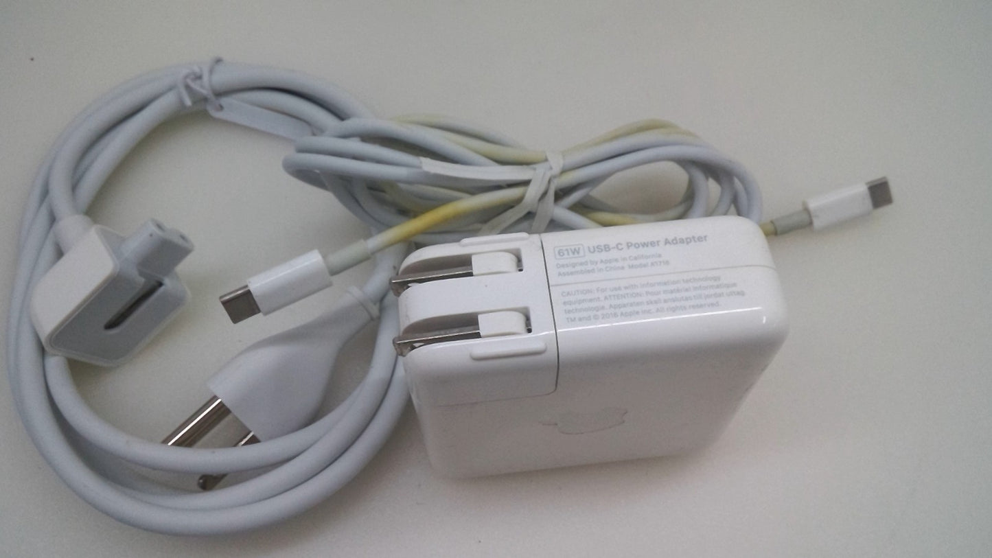 OEM 61W USB-C AC Adapter Charger Combo for Apple MacBook Pro 13" A1718 A1947
