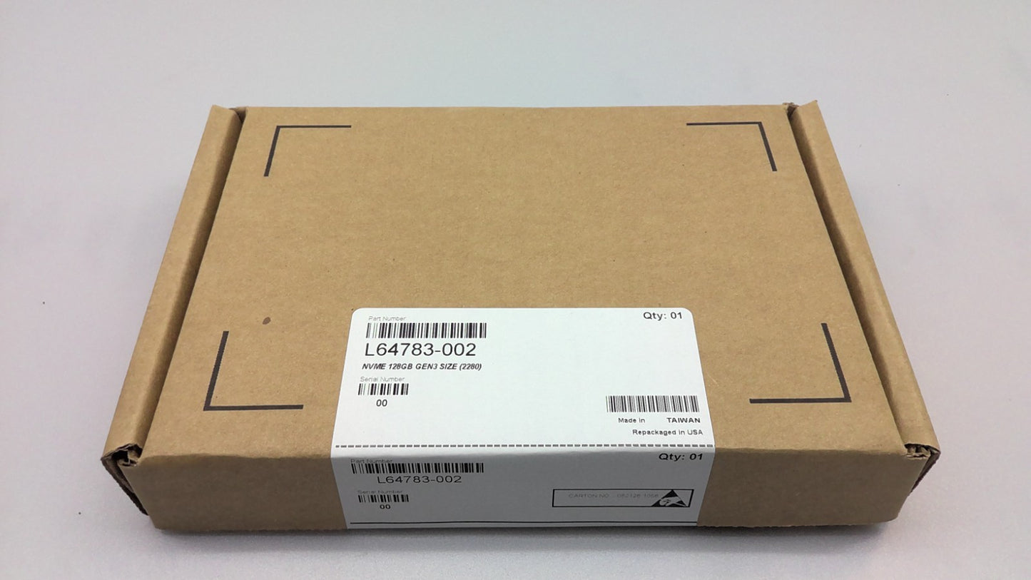 HP  L64783-002 128GB M.2 Gen3 2280 NVMe PCIe 3x4 CL1-8D128-HP Solid State Drive