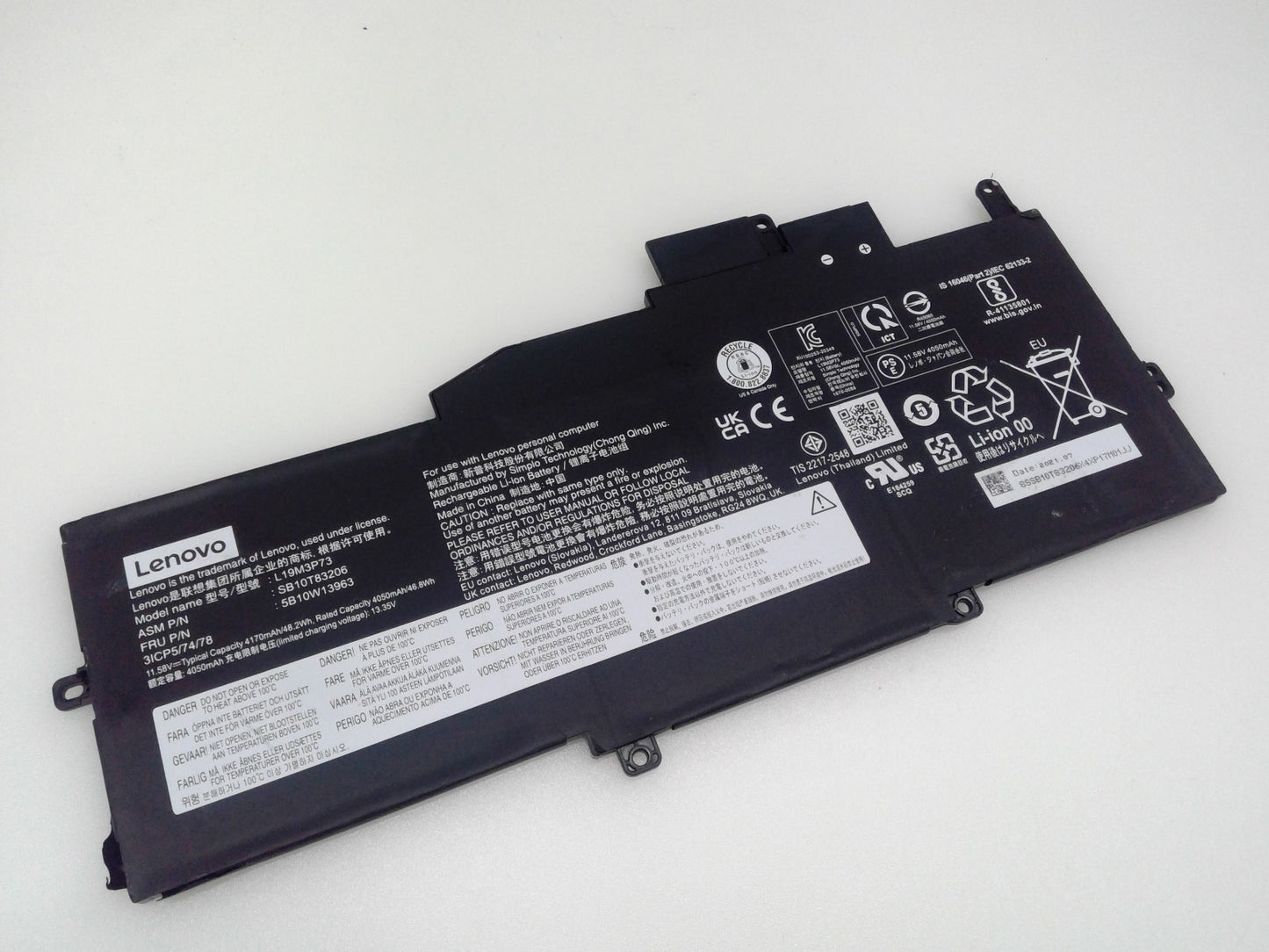 Genuine L19M3P73 5B10W13963 SB10T83206 Battery for Lenovo ThinkPad X1 Nano Gen 1