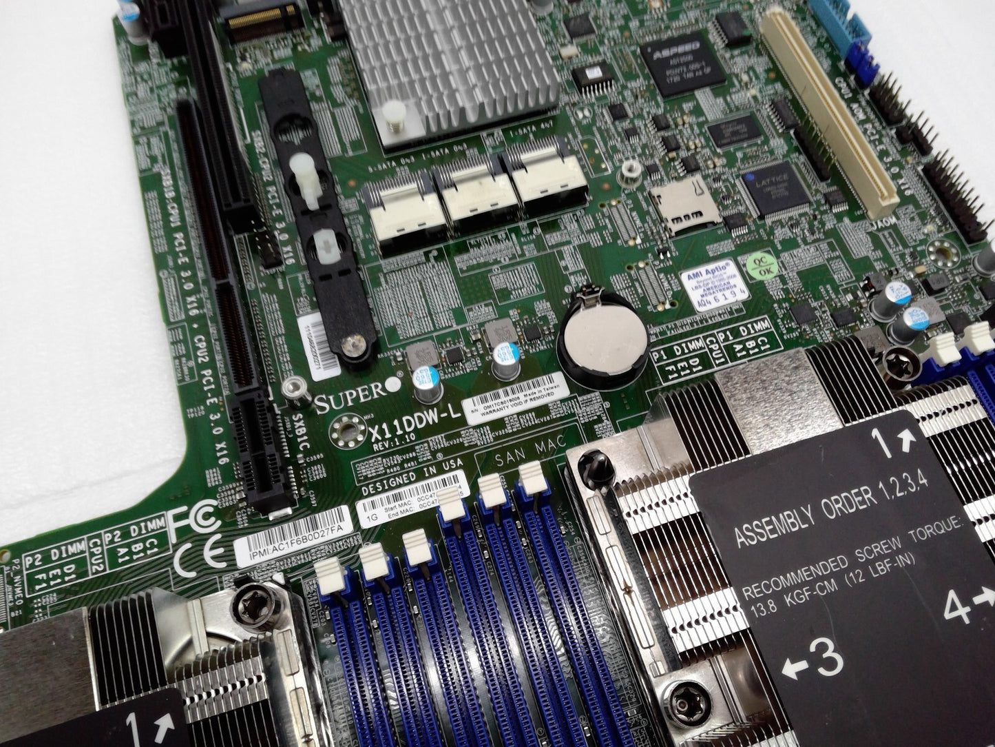 Supermicro X11DDW-L Dual Intel Xeon LGA3647 DDR4 Server Motherboard + Heatsink*