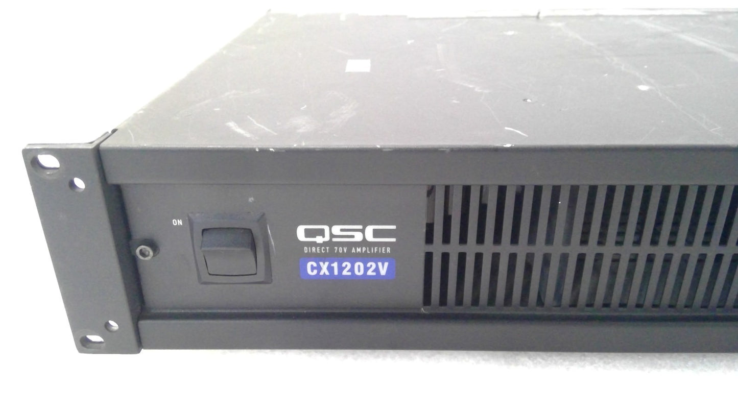 QSC CX1202V 1200W 70V 2-Channel Power Amplifier CG011ZY  W/Power Cord ~Tested