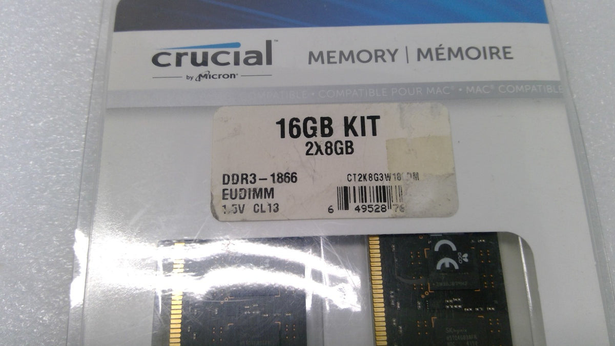 New Crucial 16GB Kit 2x8GB DDR3 1866MHz EUDIMM ECC RAM Mac Pro CRM-9128 REV I