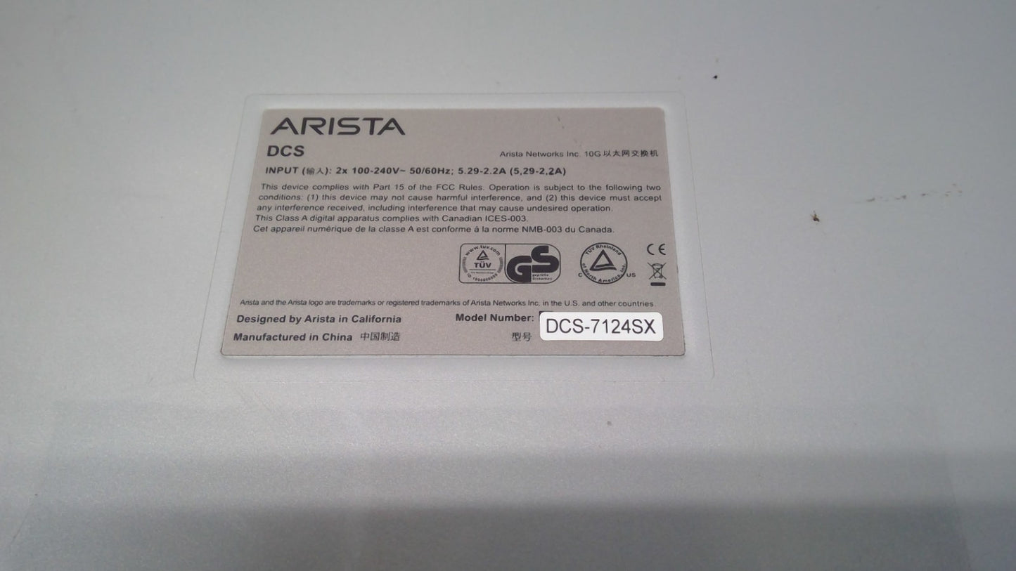 Arista DCS-7124SX-R 24-Port 10Gb SFP+ Arista 7100 Series Switch