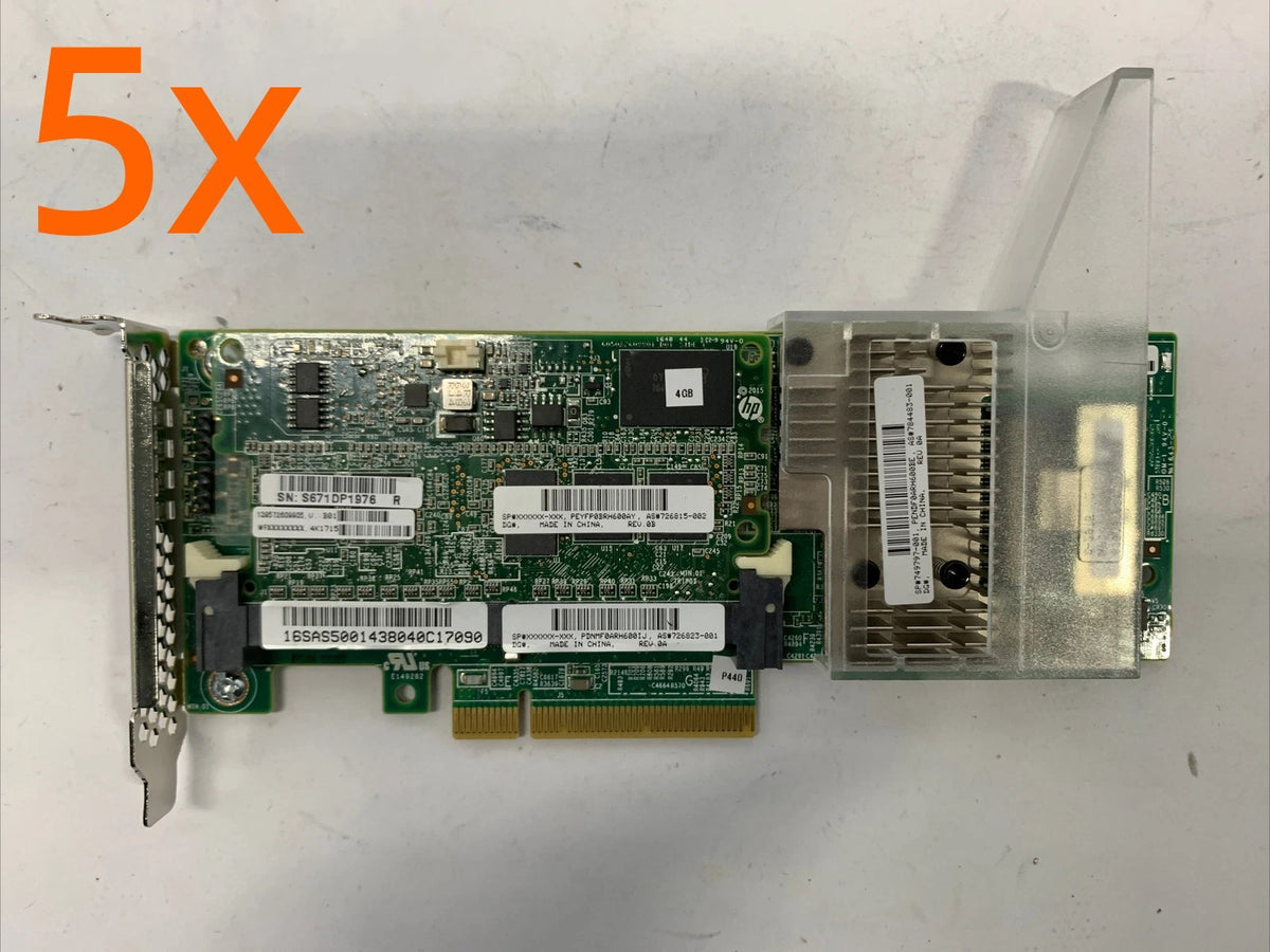 lotof 5 749797-001 HP Smart Array 12GB/s SAS Controller 726823-001 P440/4GB FBWC
