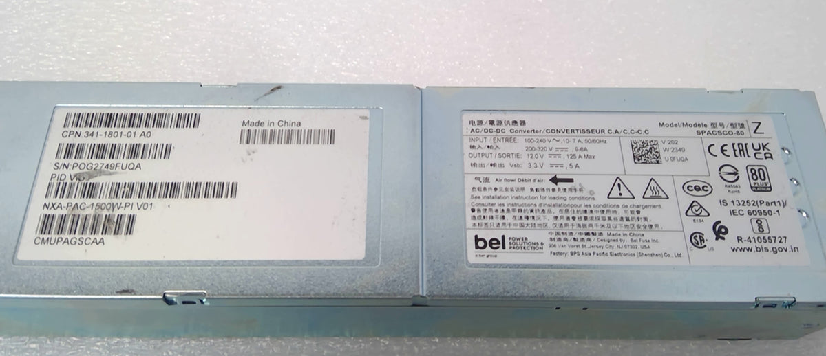 *Read details* Cisco NXA-PAC-1500W-PI Nexus 1500W Power Supply 341-1801-01
