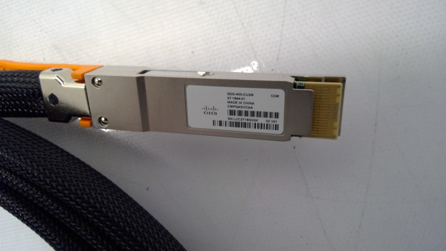 Genuine Cisco QDD-400-CU3M 37-1844-01 400G to 400G 3M DAC Passive Cable