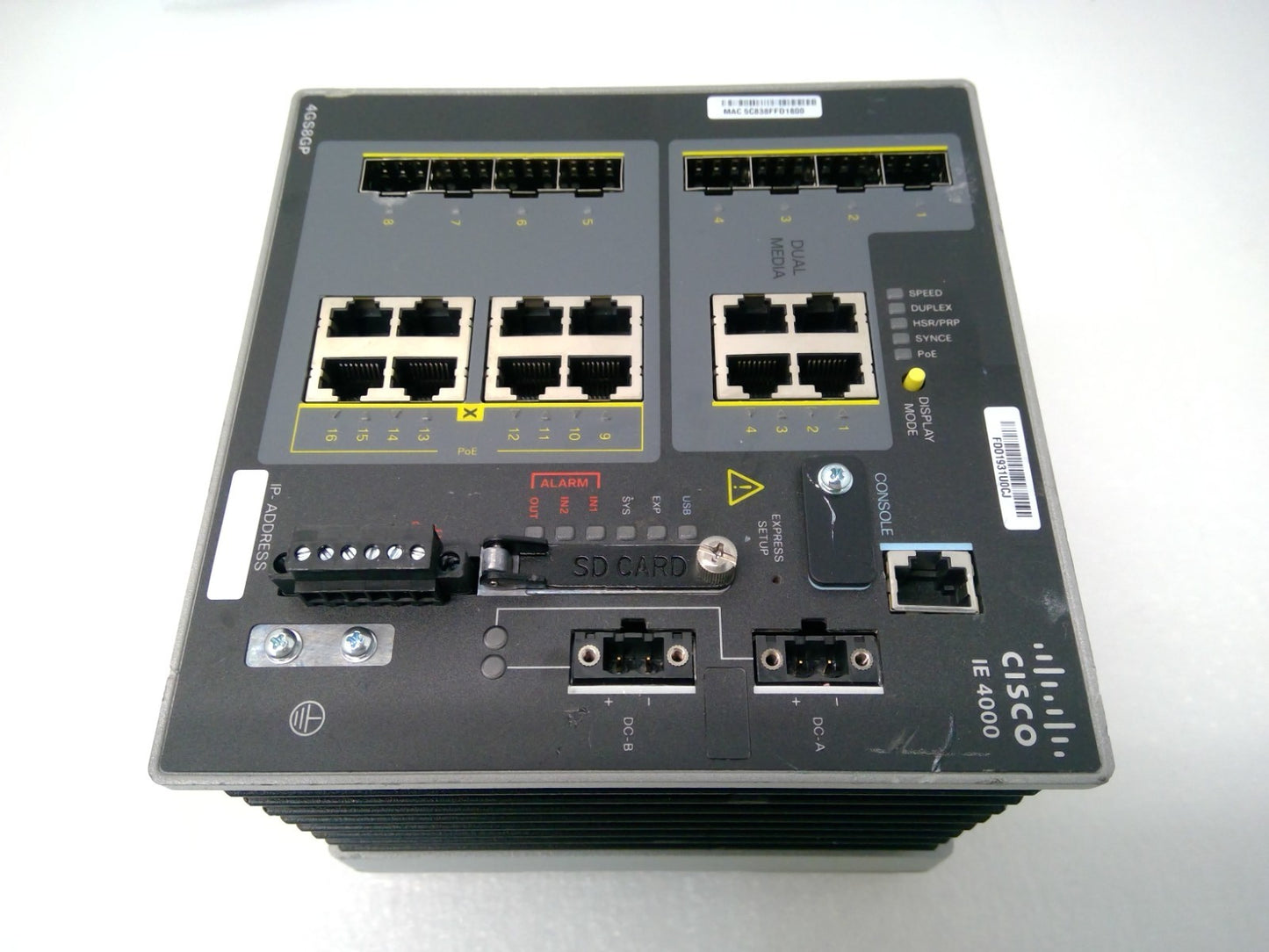 Cisco IE-4000-4GS8GP4G-E  Industrial Ethernet 4000 Switch Enterprise *READ*