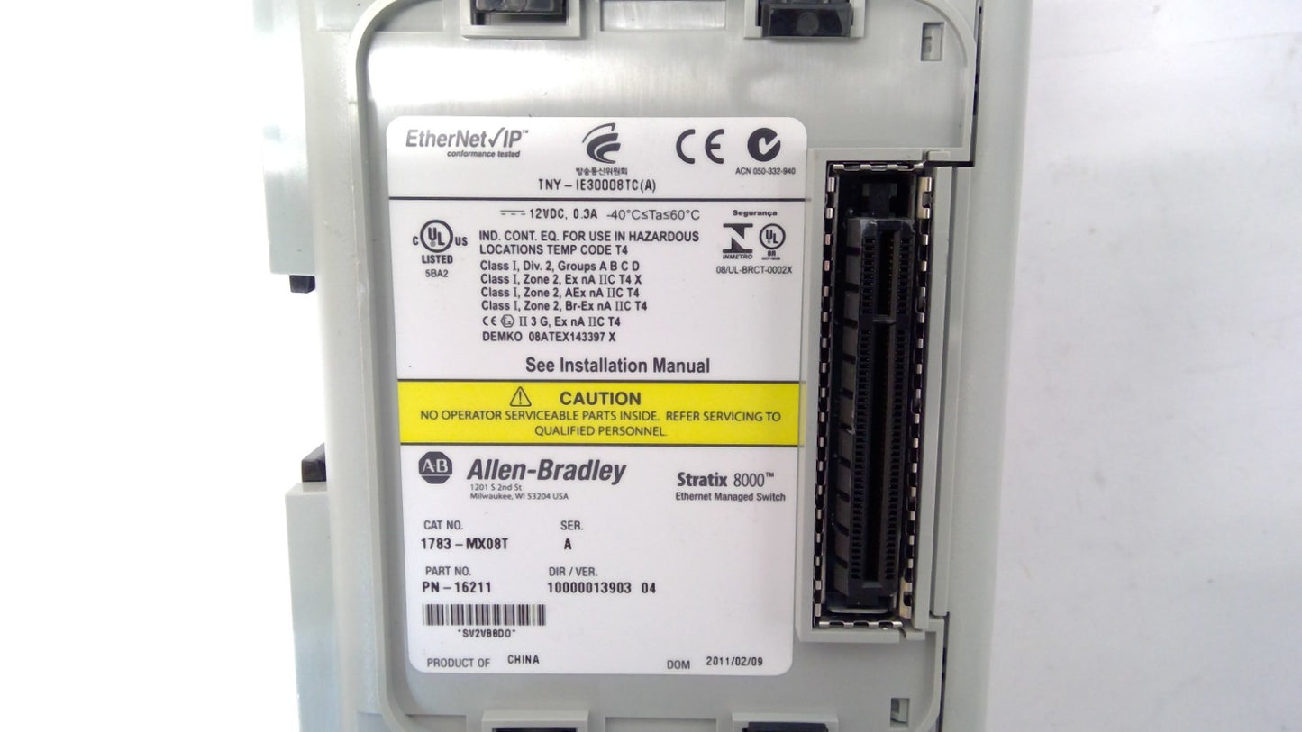 Allen Bradley 1783-MX08T Stratix 8000 Ethernet Managed Ethernet Switch