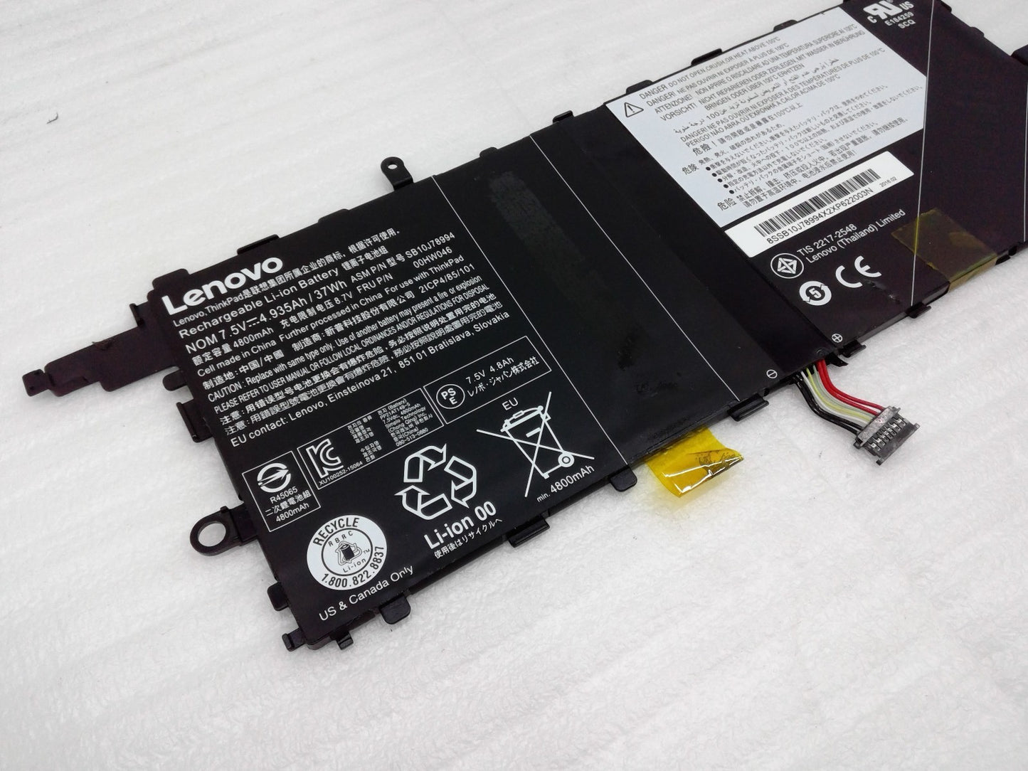 Original Battery 00HW046 for Lenovo ThinkPad X1 Tablet 00HW045 37Wh 7.64V