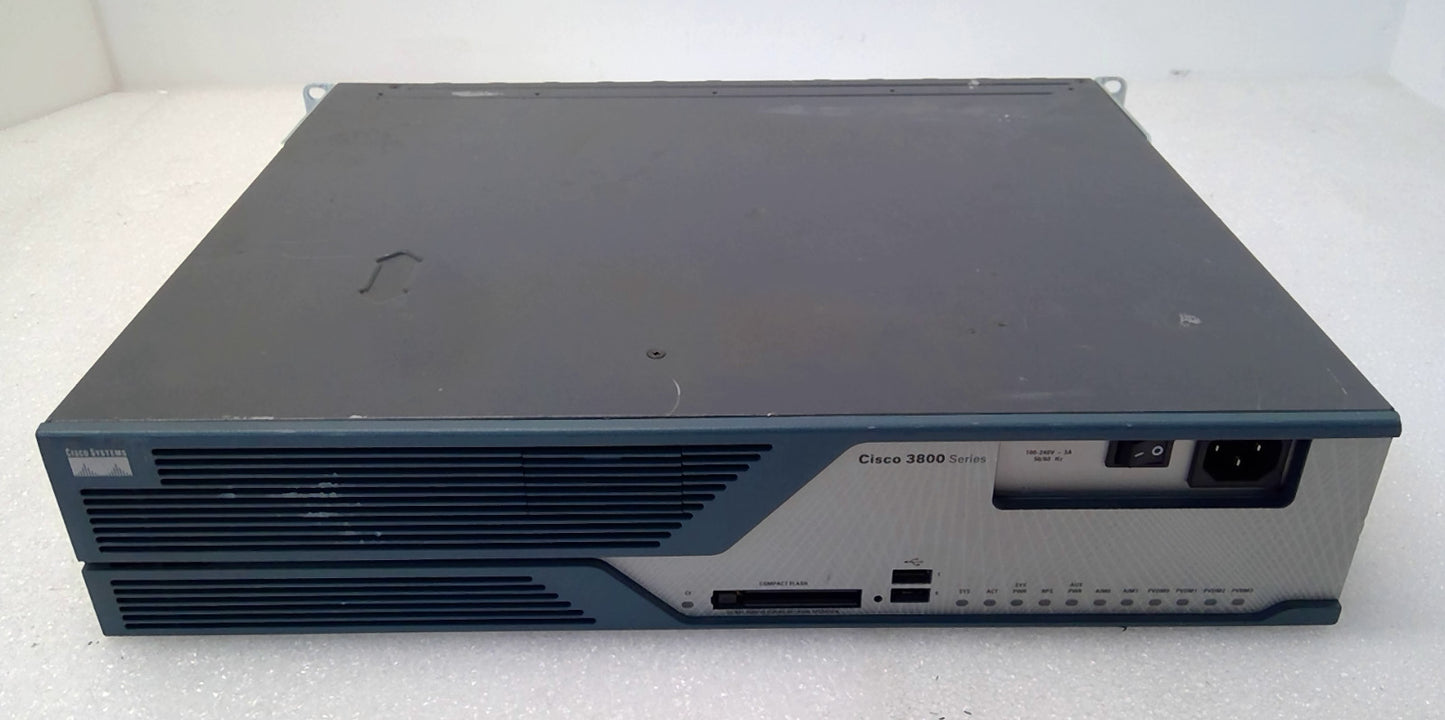 Cisco 3825 V05 Integrated Services Router ISR Tested Working w/ Ears POWER CORD