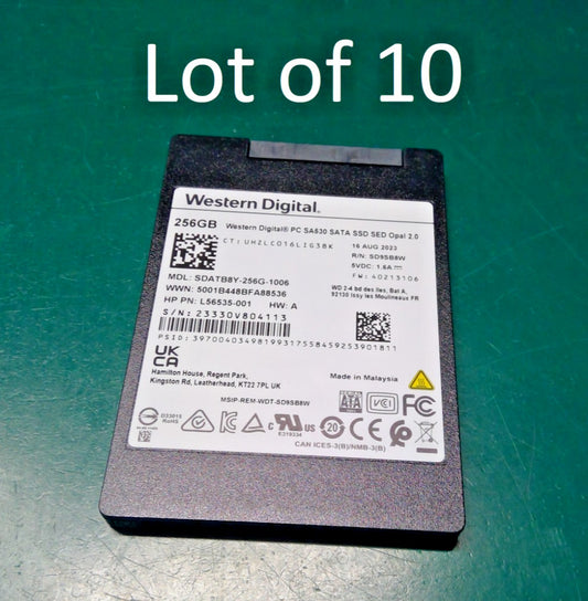 [Lot of 10] Western Digital SA530 256Gb SSD 2.5" SATA Internal Solid State Drive