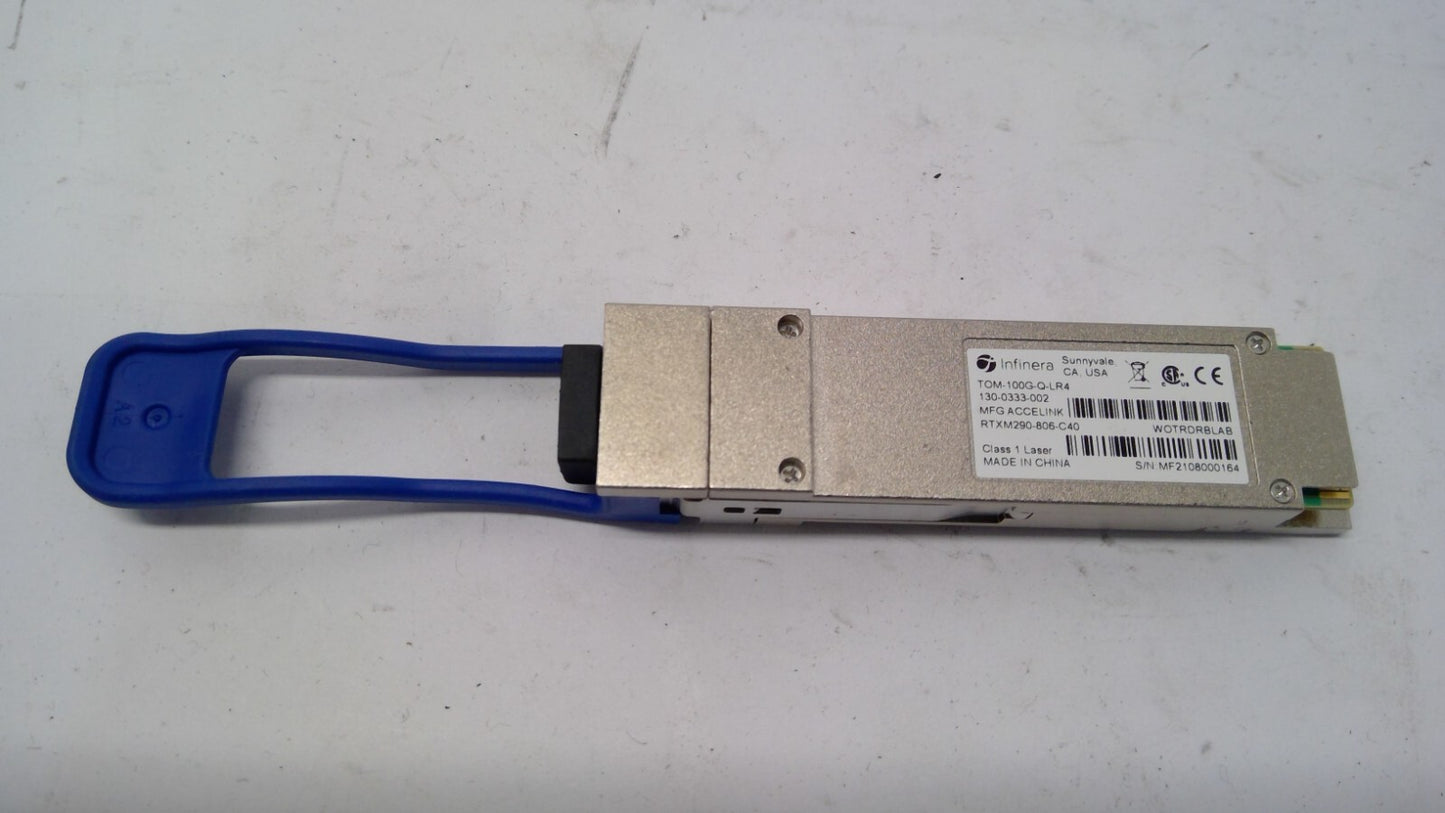 Infinera TOM-100G-Q-LR4 [130-0333-002] MFGR ACCELINK(RTXM290-806-C40) 100GBASE