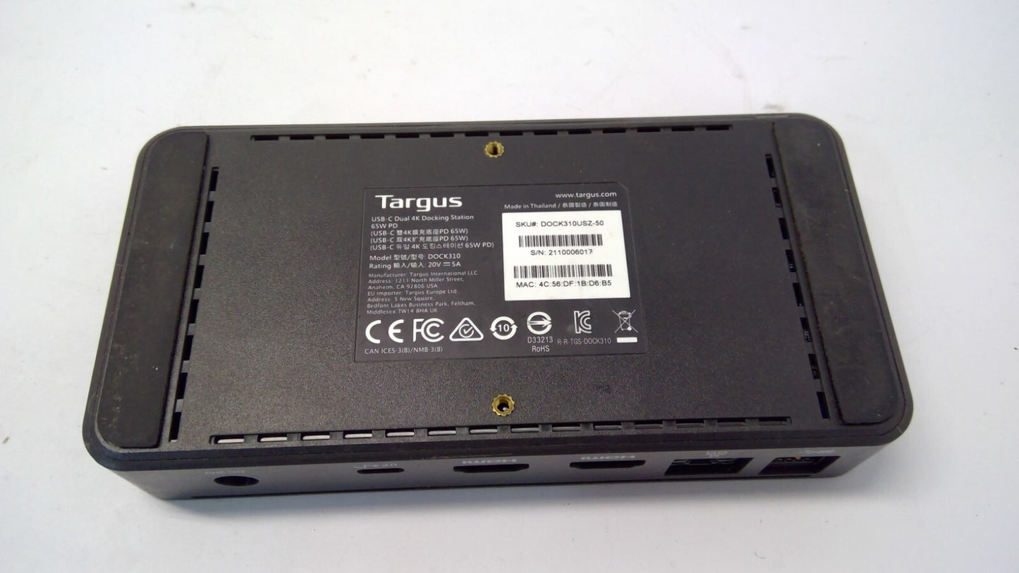 Targus Universal USB-C DOCK310 Docking Station DOCK310USZ-50 (Dock only)