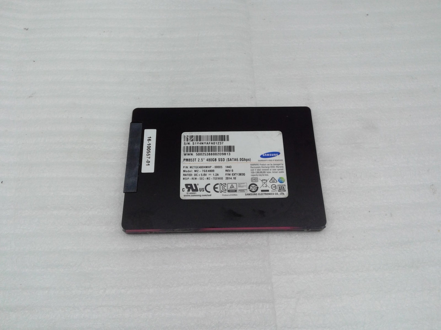 Samsung PM853T 480GB 2.5" SATA 6.0Gbps Internal SSD MZ7GE480HMHP-0005 MZ-7GE4800