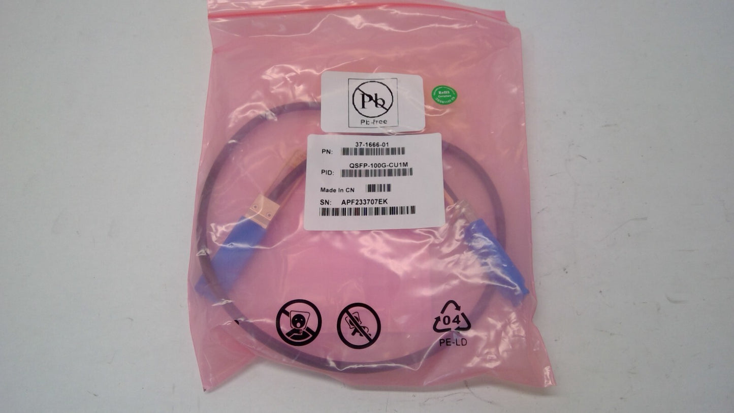 Cisco QSFP-100G-CU1M V01 Passive Copper 1M Cable 37-1666-01