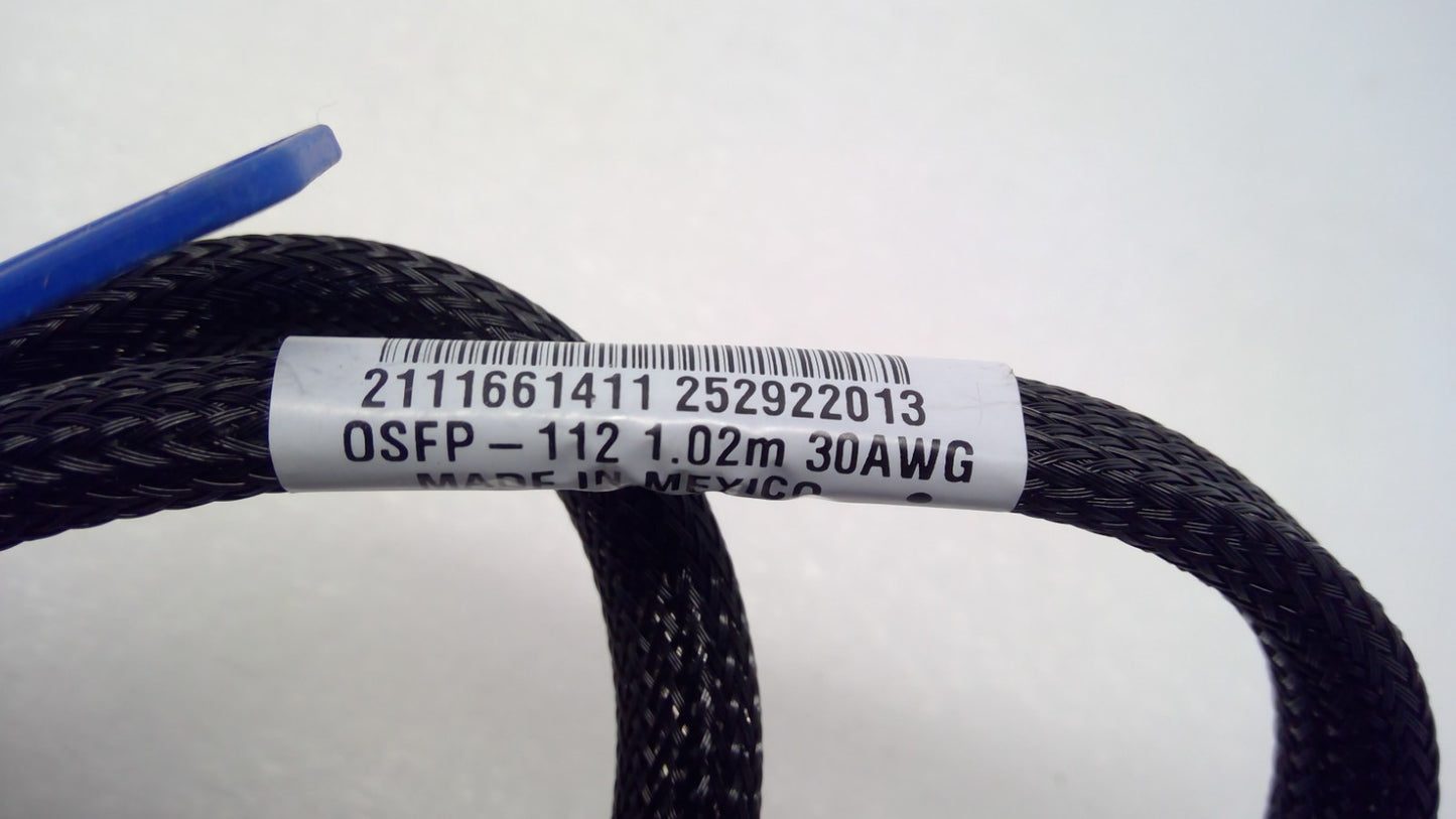 Molex 2111661411 1197002-01 OSFP-112 800G 1.02M 30AWG DAC Cable Red/Blue PullTab