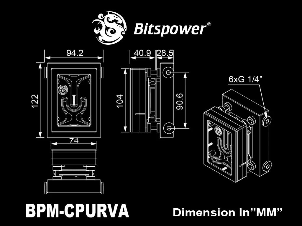 Bitspower CPU Block  Summit Revo Origin/AMD Edision Water Block BPM-CPURVA