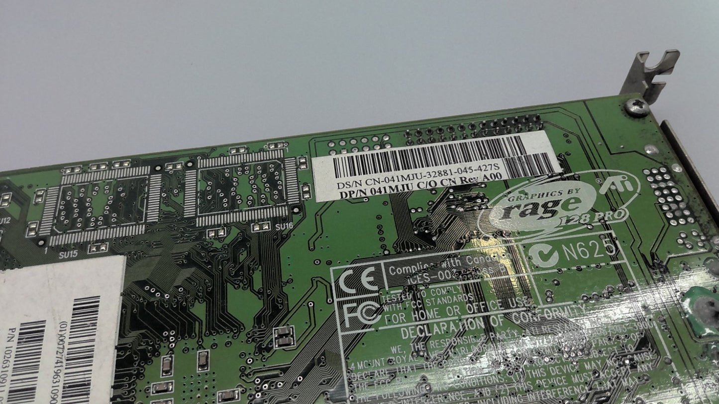 ATI 109-63100-10 Dell 041MJU AGP VIDEO CARD 1026310911 021967