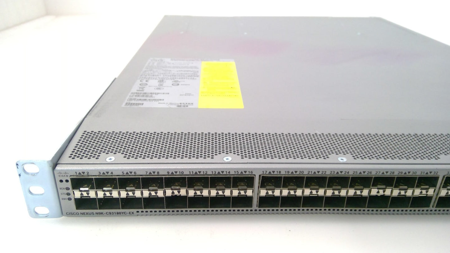 Cisco N9K-C93180YC-EX 48 Port Switch 2x PSU 4x Fans 6X 100Gb QSFP28 *Read*