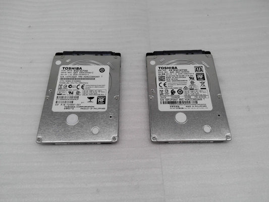 Lot of 2 Toshiba 500GB 7200RPM 2.5" SATA Laptop HDD MQ01ACF050