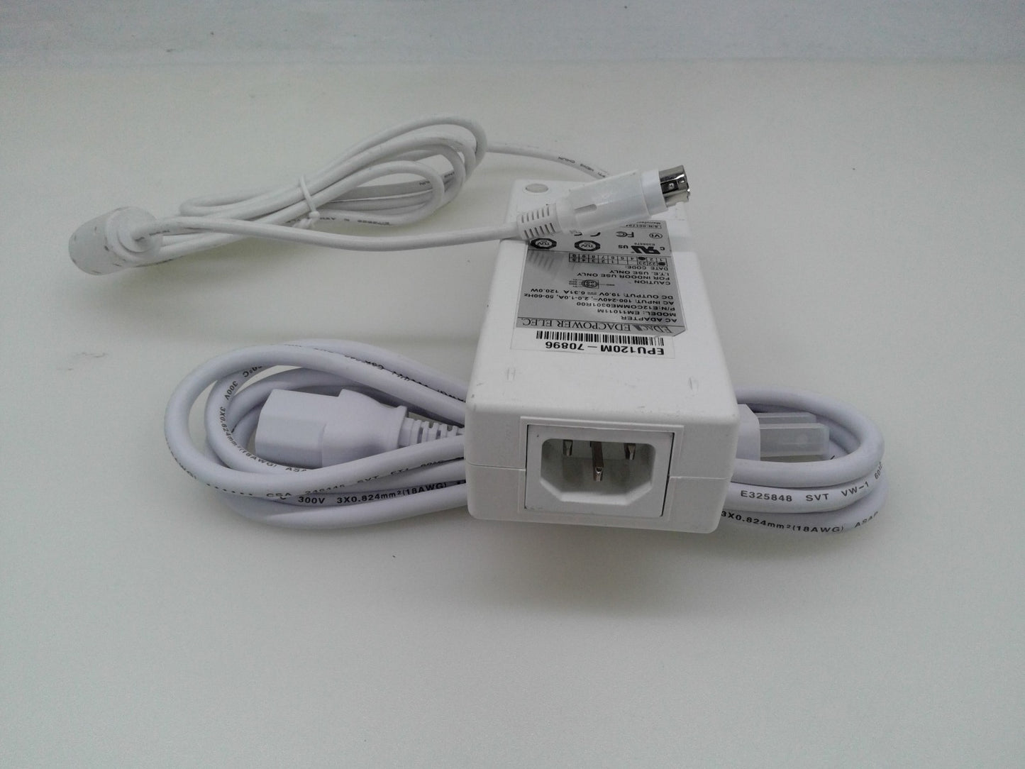 Genuine EDAC AC Adapter 19V 6.31A 120W 50-60Hz EM11011M 4-Pin White W/Cord