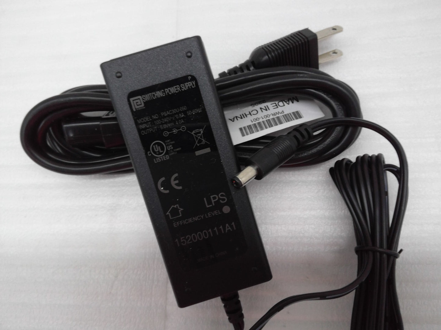 Phihong PSAC30U-050 Switching Power Supply AC Adapter 5.0V 4.0A W/Power Cord