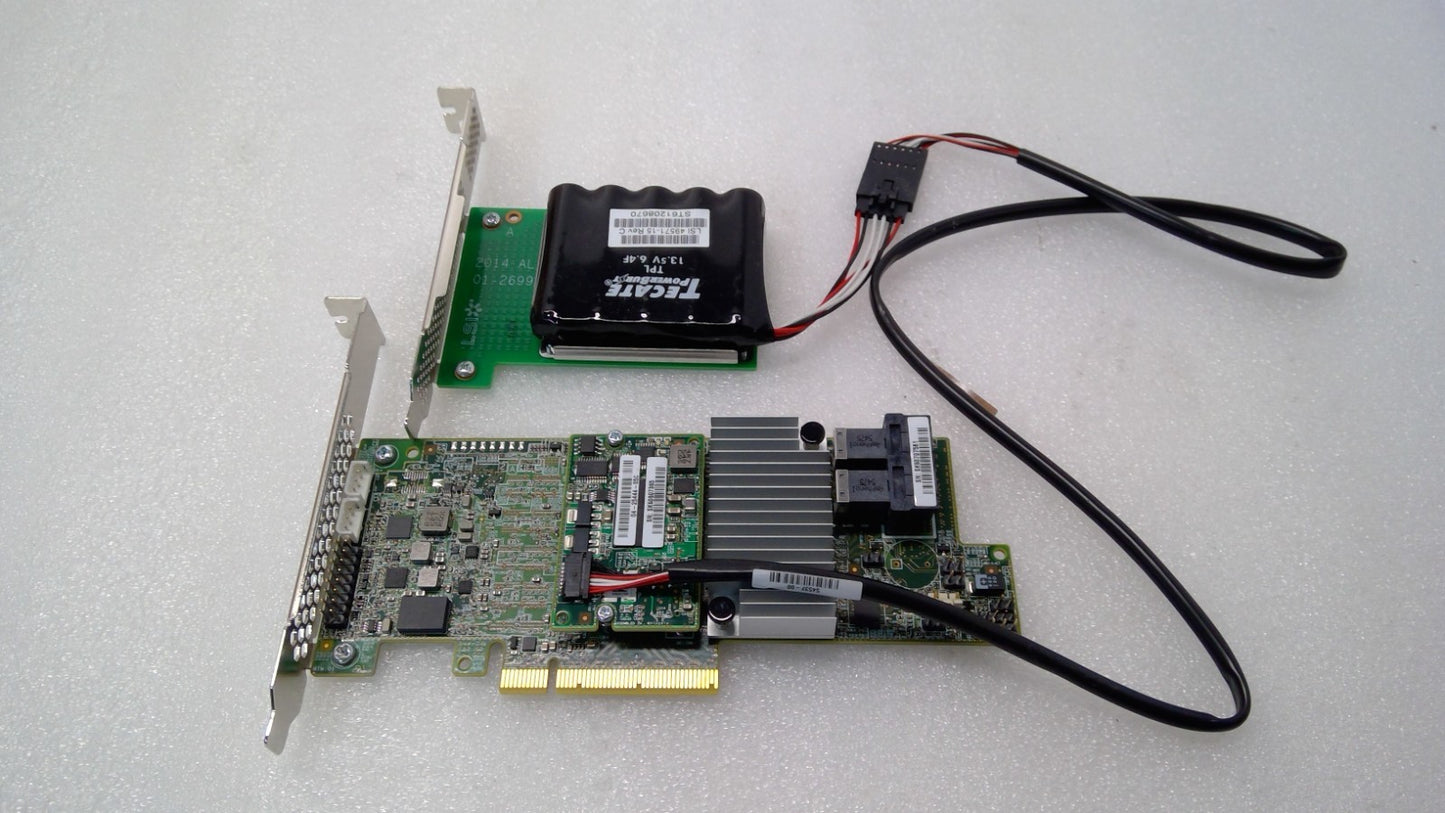 Broadcom SAS 9361-8i MegaRAID SAS Controller 12Gb/s w/ Battery Pack 03-25420-14C