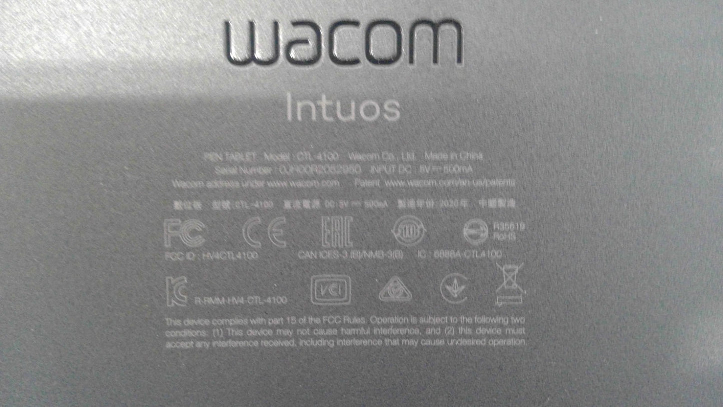 Wacom Intuos Graphics Drawing Tablet Small 7.9"x 6.3" Black CTL4100 w/box